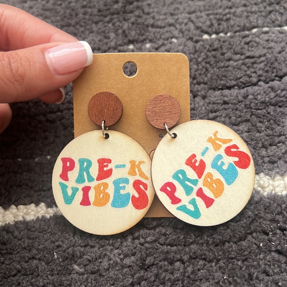 NWT “PRE-K VIBES” EARRINGS GREAT FOR BACK TO SCHOOL✏️📚